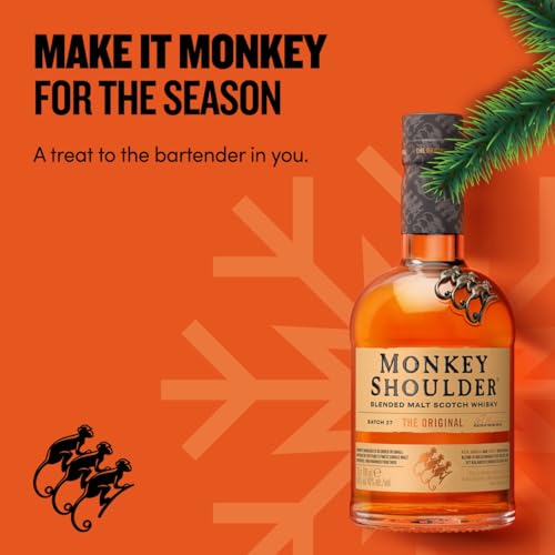 MONKEY SHOULDER Blended Malt Scotch Whisky - The Original - Rich, Smooth & Fruity - Small Batch Whisky - Made For Mixing - The Gift That Raises the Bar - Multi-Award Winning - 40% ABV - 70 cl