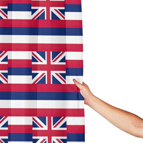 Rideau de douche polyester imperméable EdWal 185 cm drapeau hawaïen