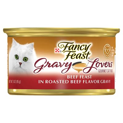 Image of Fancy Feast Classic Gravy Lovers Beef in a Roasted Beef Flavor Gravy Wet Cat Food, 85 g (Pack of 1)