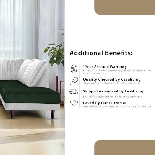 Image of Gratly RHS 4 Seater L Shape Sofa Set for Living Room (Green Grey Colour) Premium Fabric Sofa