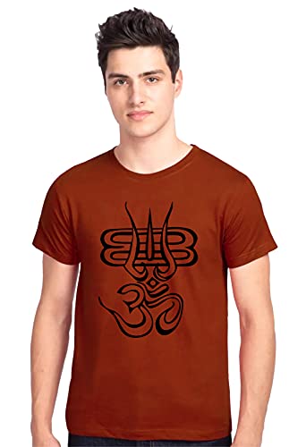 Image of Men's Black T-Shirt with Om Symbol Print, 100% Cotton