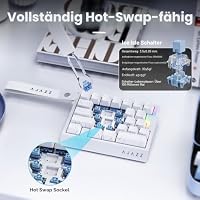 AJAZZ AK029 Wired Magnetic Switch One-Handed Gaming Keyboard, Hall Effect Rapid Trigger Mechanical Keypad, SOCD & DKS, 8KHz Polling Rate, 29 Keys Hot-Swappable Mini Keyboard for FPS Gamers, PC, White – Ansicht 5
