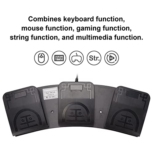 Pédale de jeu multifonctionnelle PC avec 3 touches sensibles