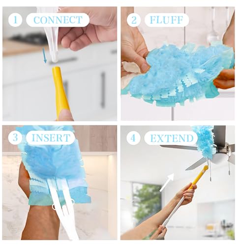 Image of Comprehensive 360Heavy Duty Duster Kit with Duster Refills & Compatible with Swiffer Dusters,for Home, Office, car Indoor Cleaning (30PCS&1Handle)