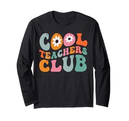 Groovy Cool Insegnanti Club Sul Retro Insegnanti Maglia a Manica