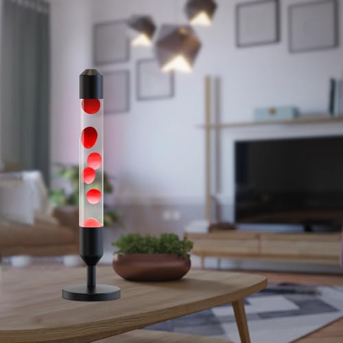 Image of Kyzfy 24.4-Inch Relaxing Liquid Motion Lamps,Magma Lamps, Home Decor Living Room Office Bedroom Lamp (Red Wax White Water /Black)