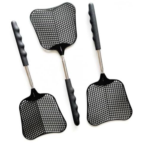 MILEDU Telescopic Fly swatter, Suitable for Indoor/Courtyard/Garden/Classroom/Office Annoying Creatures Such as Flies, Spiders, etc.,3Pcs Cover