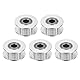 QUARKZMAN 2GT Riemenscheibe 20 Zähne 5mm Bohrung Aluminium-Zahnriemenscheibe für 6mm Breite 20T Zahnriemen für 3D-Drucker, CNC, Umlenkrolle Pulley-5 Stück Silber