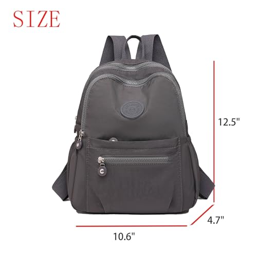Simple Casual Solid Color Lightweight College Work Backpack Anti Theft Travel Backpack Daypack for Women (Grey)4