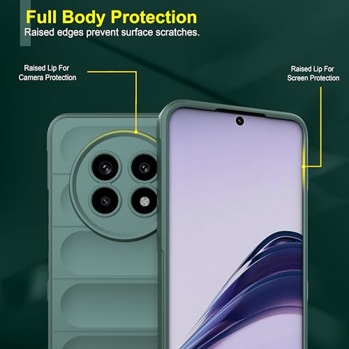 Image of Zapcase Back Case Cover for Realme 14 Pro Lite 5G | Compatible for Realme 14 Pro Lite 5G Back Cover | Liquid Silicon Magic Case with Camera Protection | Dark Green
