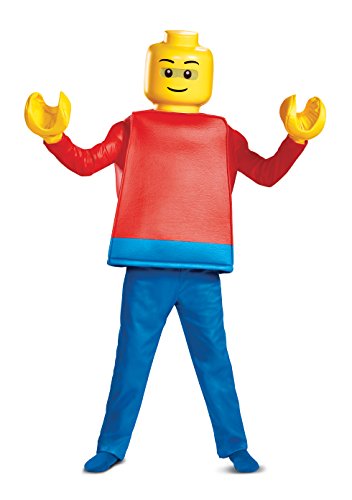 Disguise Lego Guy Deluxe Child Costume, Red, Medium/(7-8)