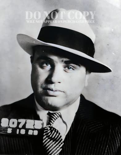 Photo Al Capone Mugshot 1927 - Affiche gangster américain et mafia italienne Chicago 20x25cm