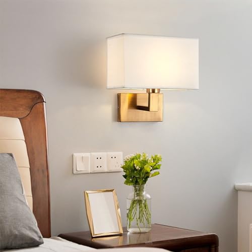 Lámpara de pared de lino Jeffergarden moderna con cable gris 5