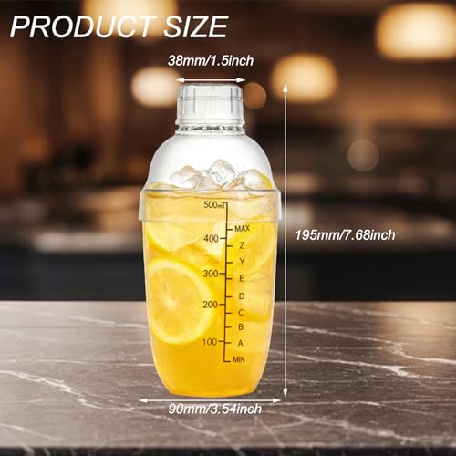 Coctelera grande de 500 ml con escala transparente y colador para bebidas 4