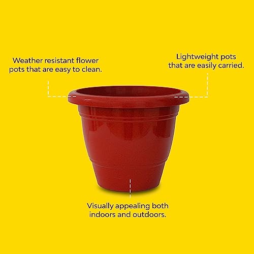 Kraft Seeds by 10CLUB Plastic Flower Pots - 4 Pcs (12 Inch, Multicolor) | Flower Pots for Home Balcony and Terrace Gardens | Durable Planting Pots for Home Plants | UV Treated Planters