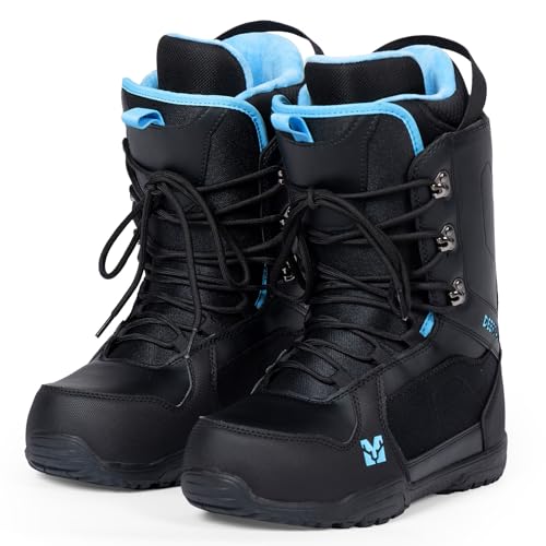 DEERFAMY Snowboard Boots Men Step on, Black