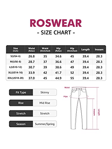 roswear Women's Essentials Ripped Mid Rise Destroyed Skinny Jeans - Image 5