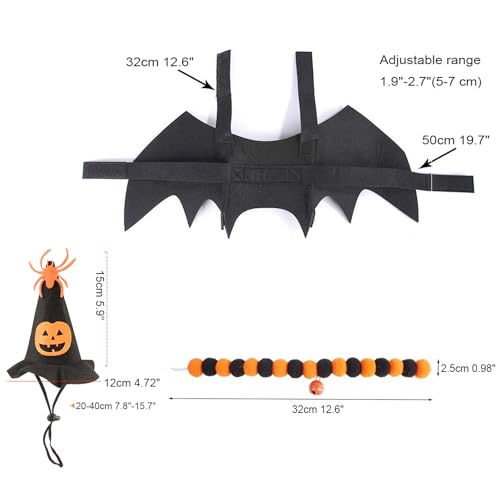 Disfraz Halloween para gato, set con accesorios miniatura 3