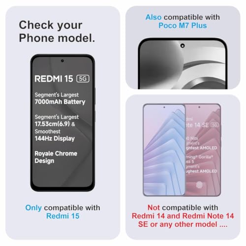Image of MACLEN Original Premium Hd Curved Edges Tempered Glass For Redmi 15, Redmi Note 15R With Full Edge To Edge Coverage And Easy Installation Kit (Pack of 1)