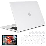 May Chen Compatible with New MacBook Air 13 inch Case 2021 2020 2019 2018 Release Model: M1 A2337 A2179 A1932, Plastic Hard Shell Case for MacBook Air 13 inch with Retina Display Fits Touch ID, White