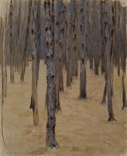 Lienzo de bosque de coníferas en la nieve cuadro decorativo de 60x90cm para pared