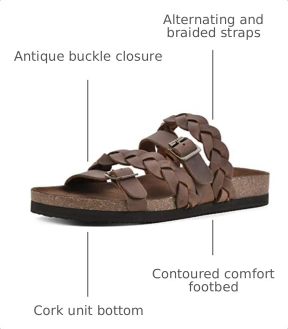Image of WHITE MOUNTAIN Women's Holland Signature Comfort Molded Braided Footbed Sandal
