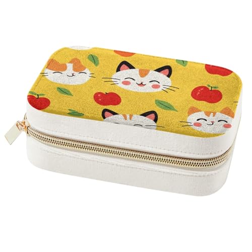 Boîte à bijoux portable chat jaune, finitions soignées pour bagues - 2