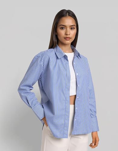 Image of Style Quotient Women Solid Smart Casual Oversized Polycotton Shirt