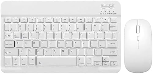 Portable Ultra-Slim Wireless Bluetooth Keyboard And Mouse Combo - White