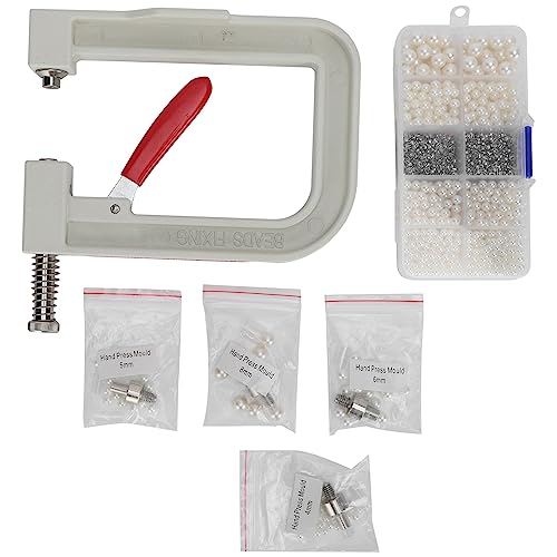 Kit de Prensa Manual para Cravação de Pérolas Sapatos Chapéus Molde Unhas Garra Gloglow Variedade Bo