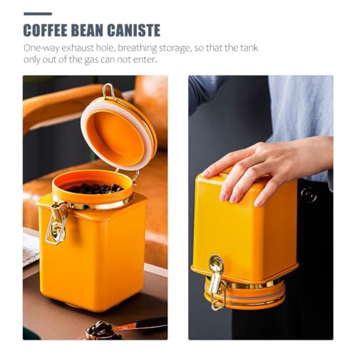 Recipiente hermético para granos de café naranja miniatura 2