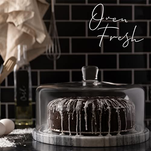 Galashield Marble Cake Stand With Dome | Cake Plate With Glass Dome Cake Cover #TOP1