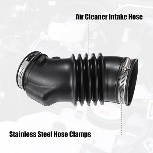 Uxcell A23080800UX0177 Air Cleaner Intake Hose With Stainless Steel Hose Clamps For Honda Pilot 2009-2015 Black thumb #5
