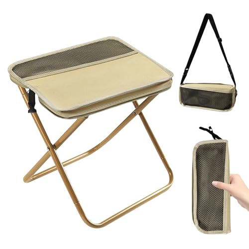 axibanni Mise à Niveau majeure Tabouret Pliant Portable - siège Pliant Camping Ultra-résistant en Acier et Toile Oxford, avec Sac de Rangement et Sangle, idéal pour randonnée, pêche et Festivals