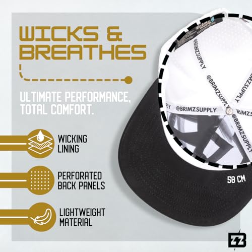 Image of BRIMZ Outdoor Performance Hat - Water & Sweat Resistant Hats - Breathable & Moisture-Wicking Snapback
