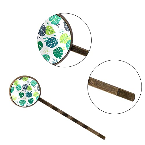 Pasador de pelo verde Monstera para evitar peinados deshechos 3