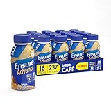 Ensure Advance - 16 Pack de 237 ml Cada Uno, Sabor Café, Listo para Beber, Liquido, Fuente de Proteínas de alta Calidad y...
