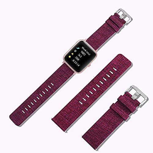 YOUkei Compatible with ID205L Bands,ID205U and ID205S, Breathable Woven Fabric Replacement Accessory Strap Compatible for ID205L ID205U and ID205S Smart Watches (Red)