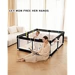 dearlomum Baby Playpen,71"x59" Extra Large Playard for Babies & Toddlers with Gate,Toys 0-6 to 12 Months Baby Activity Center,Sturdy Safety with Soft Mesh(Black) - Image 5