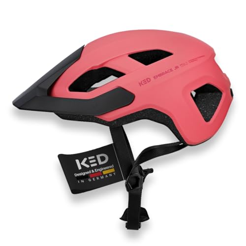 KED Embrace Jr Fahrradhelm – Jugendhelm Mit Integriertem Visier, Leichtbau Und Vielseitiger Alltagstauglichkeit | Farbe: Coral Matt | Größe: 52-56 (SM)