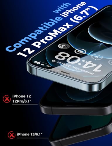 Image of MAGIC JOHN 2 Pack for iPhone 12 Pro Max Glass Screen Protector 6.7 inch | Easy Installation,Auto Dust-Elimination, Bubble Free, HD Clear,Tempered Glass