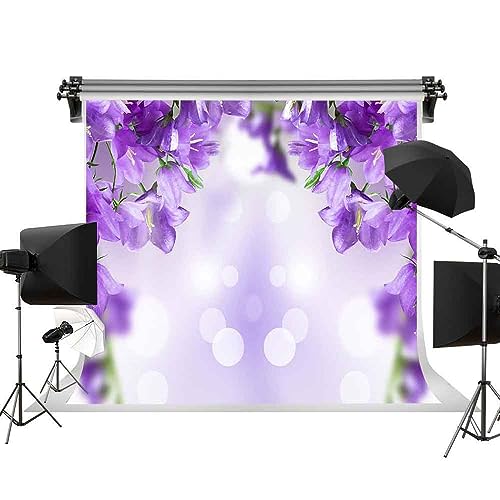 Fondo Fotográfico Floral Bokeh Morado 8x8ft miniatura 3