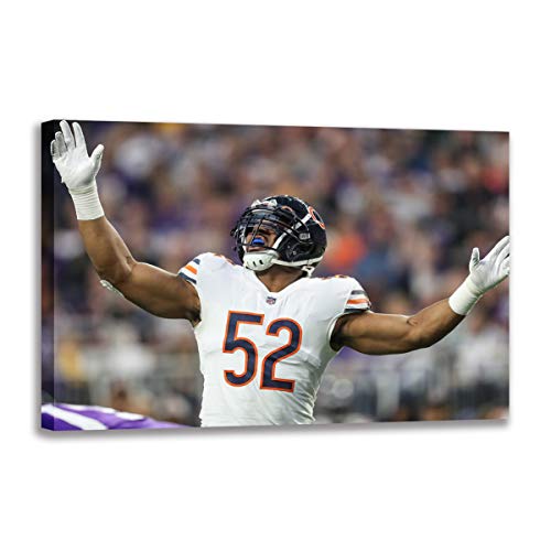 Khalil Mack poster toile Chicago Bears grand format 100x160 cm deco murale football US