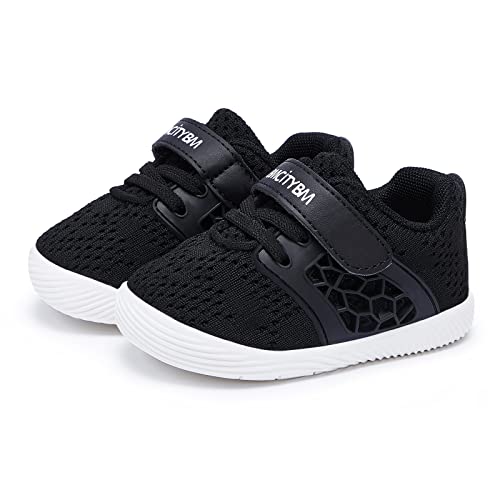 BMCiTYBM Baby Shoes Boys Girls Mesh Sneakers Infant Breathable Walking Shoes Lightweight Non-Slip First Walkers 6 9 12 18 24 Months Black Size 18-24 Months Toddler