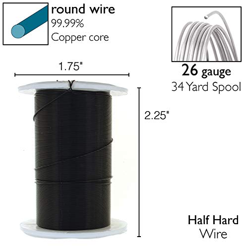 Image of The Beadsmith Wire Elements 26-Gauge Lacquered Tarnish-Resistant Copper Wire for Jewelry Making, 34 Yard, 31.09 Meter Spool