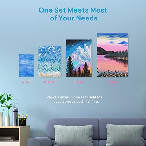 Painting Canvas Panel Board, Discpace 28Pcs Primed Canvases For Painting Thickness White Blank Flat Canvas Value Multi Pack In Bulk, 100% Cotton Acid Free For Kid/Student/Artist-5X7, 8X10, 9X12, 11X14 #TOP7