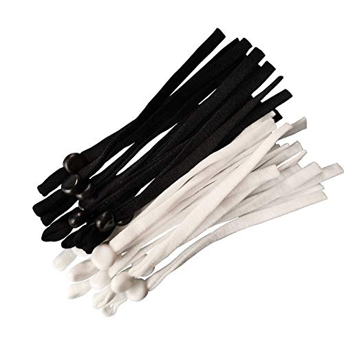 200Pcs Elastic String Bands For With Adjustable Buckle Masks Sewing - 1/4 Inch Adjustable Stretchy Mask Earloop Lanyard Earmuff Rope (100White&100Black) #TOP26