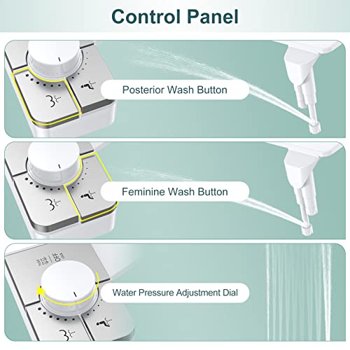 Veken Bidet Attachment For Toilet - Ultra-Slim Self Cleaning Fresh Water Sprayer Bidets Baday Beday Badette Bedette Toilet Seat Attachment With Dual Nozzle For Feminine And Posterior Wash #TOP1