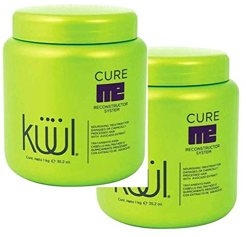 2 Packs Kuul Cure Me Reconstructor System TREATMENT For Damaged Hair With Avocado 35.2 oz Each