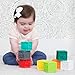 Infantino Squeeze and Stack Block Set - Colorful Textured Soft Blocks, Includes Numbers, Animals and Shapes, Ages 6 Months +